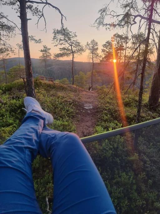 Treetop Ekne - Hytte I Skogen Med Hengebru Hotell Levanger Eksteriør bilde
