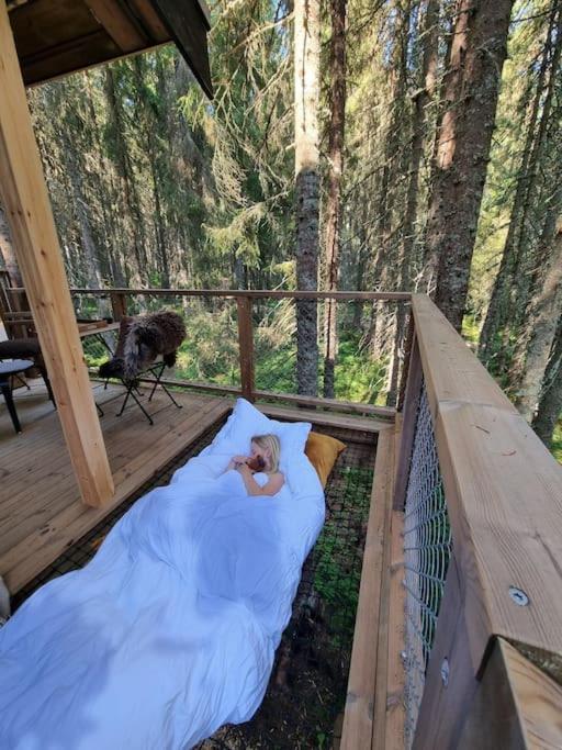 Treetop Ekne - Hytte I Skogen Med Hengebru Hotell Levanger Eksteriør bilde